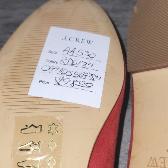 J.CREW RED SUEDE FLAT SHOES WOMENS SIZE 6 100% LEATHER UPPER  NEW WITHOUT BOX - Picture 8 of 11